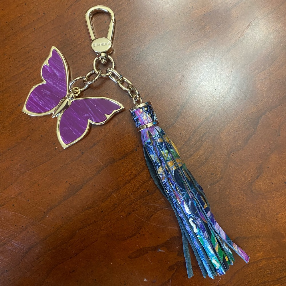 🔥BRAHMIN🔥Butterfly Bag Charm Tassel Key Fob in Visionary-EUC